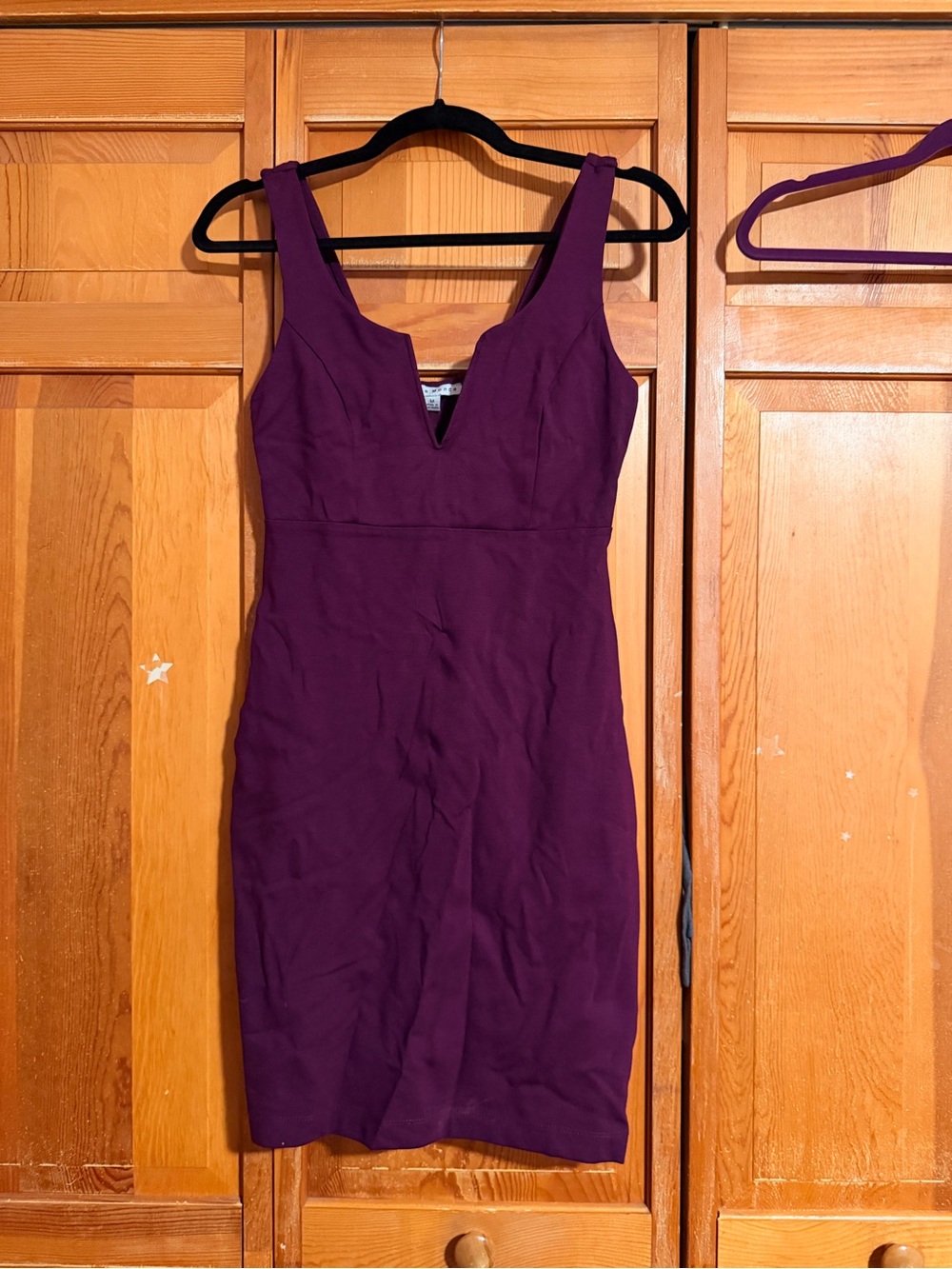 Haute Monde Plum V-Neck Mini Sheath Dress